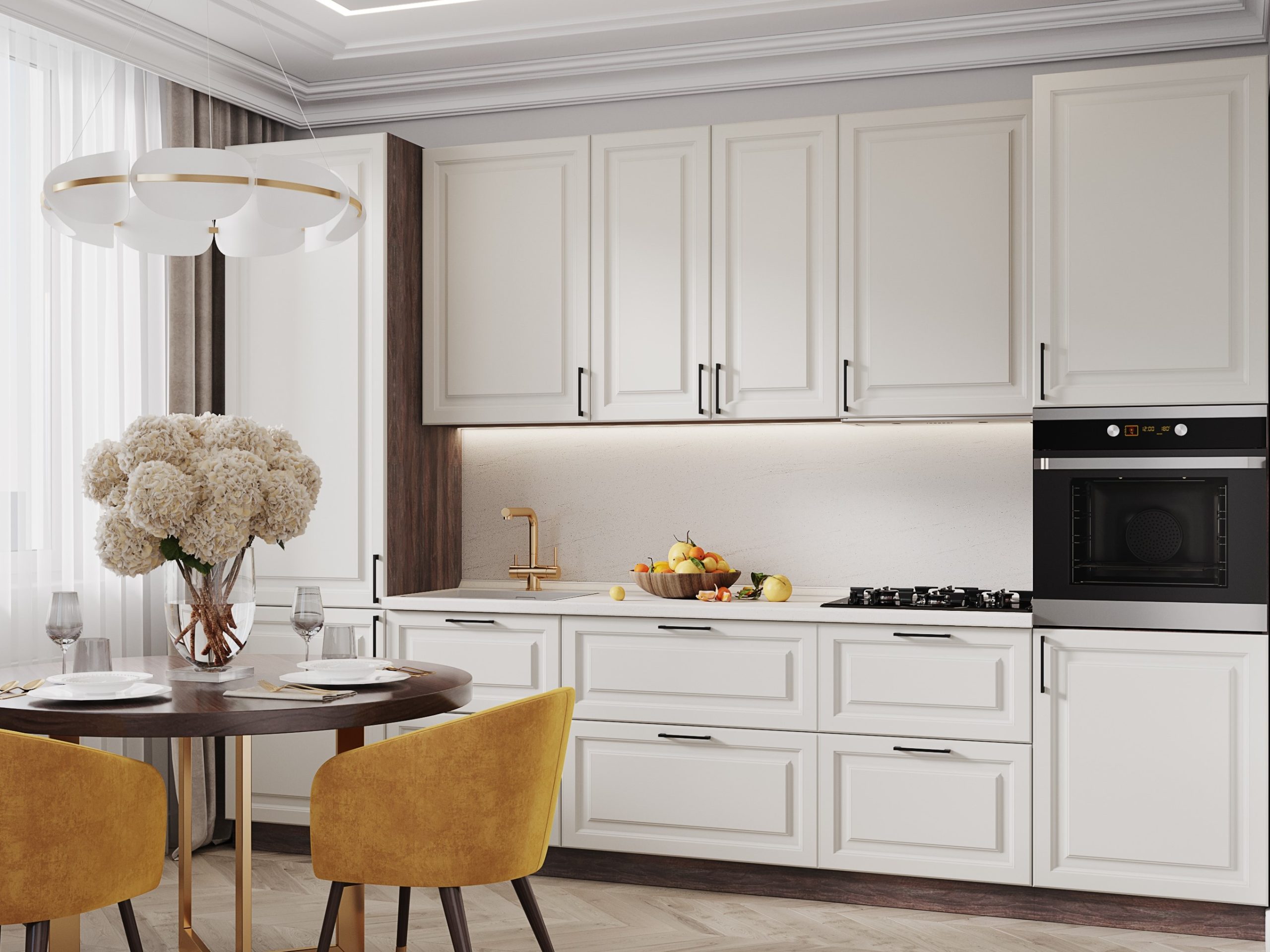 Крашенный МДФ в классическом стиле.