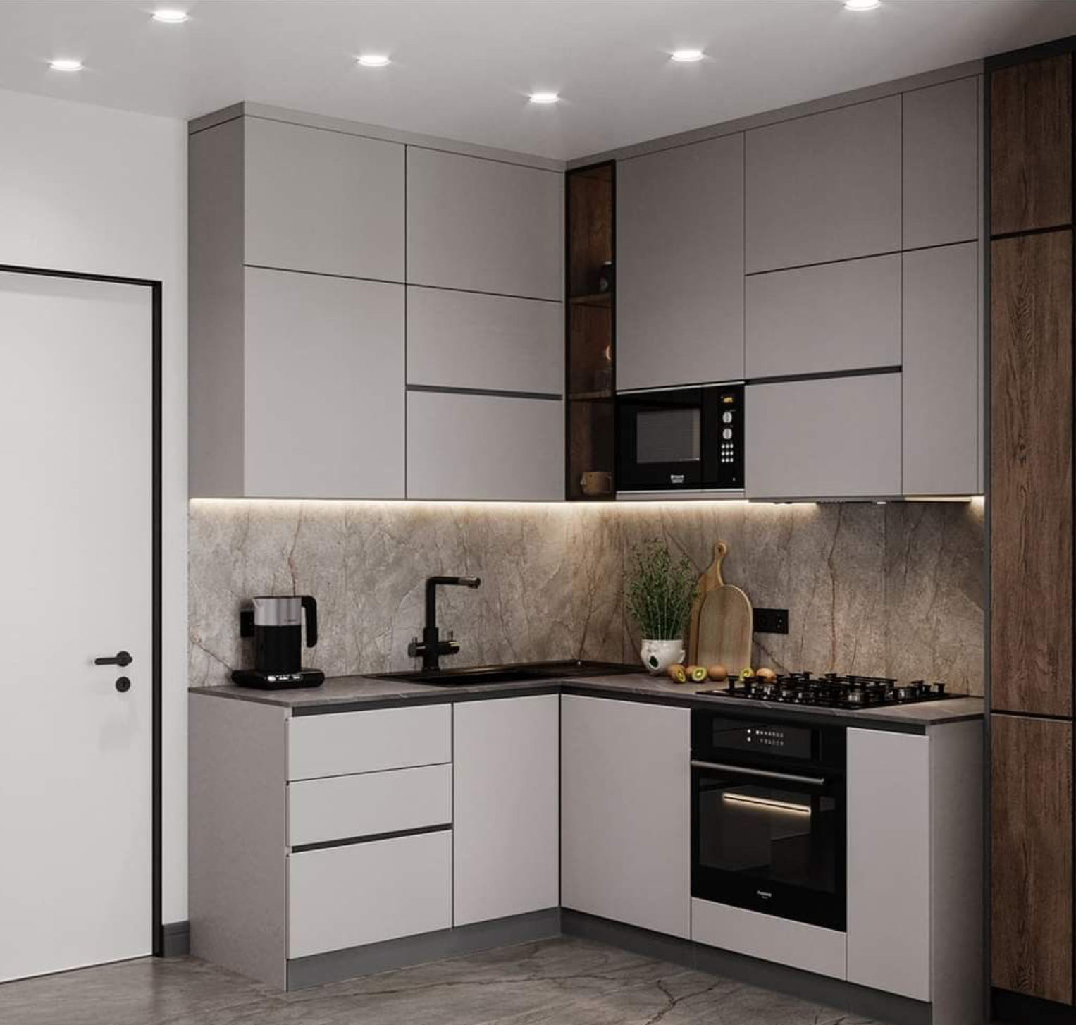 Кухня с фасадами из ЛДСП EGGER.