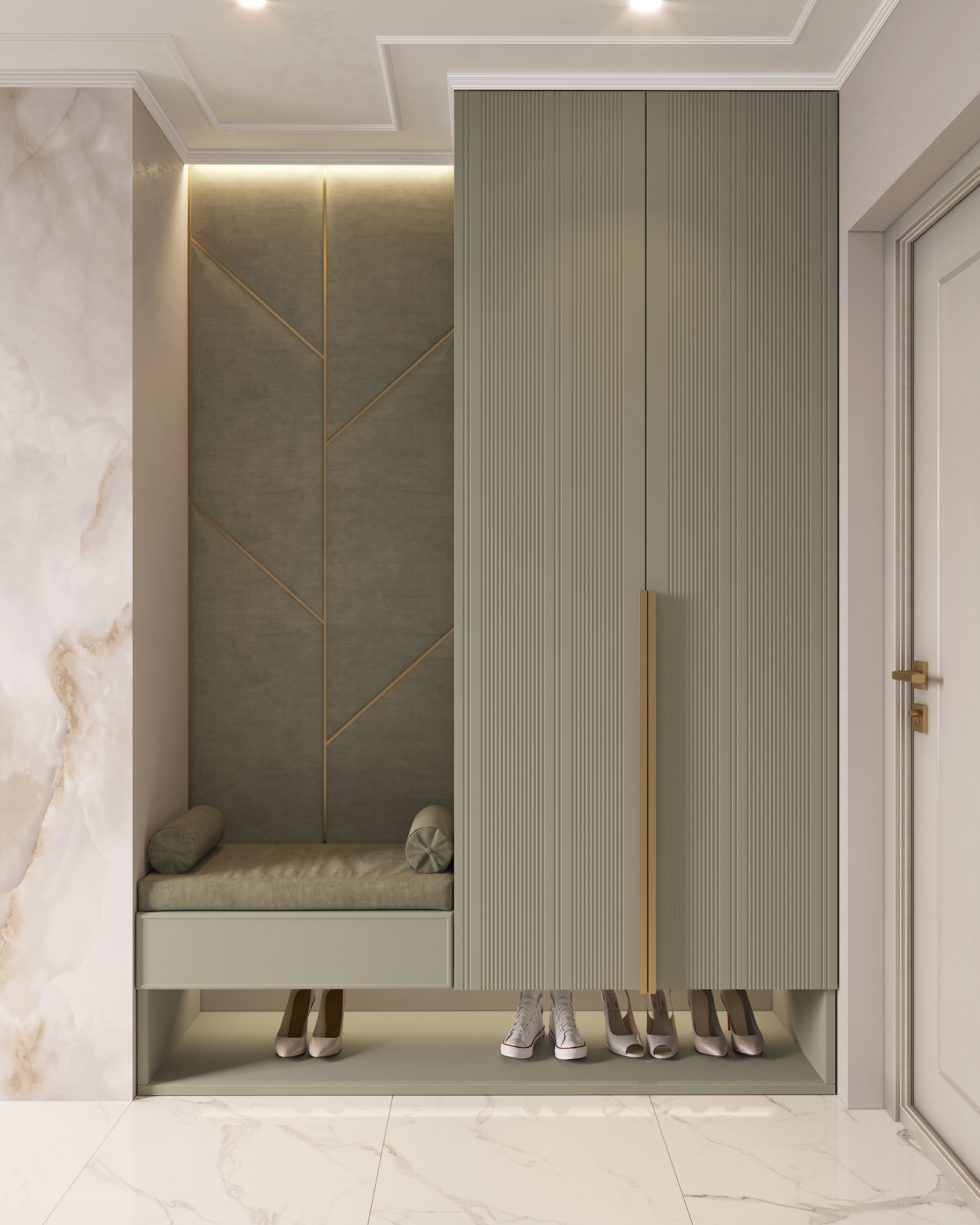 Прихожая. Крашеный МДФ.