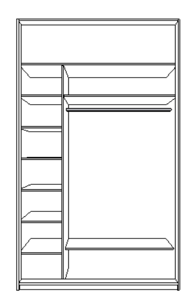 Внутреннего наполнения двух дверного шкафа-купе.