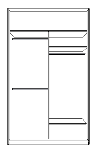 Внутреннего наполнения двух дверного шкафа-купе.