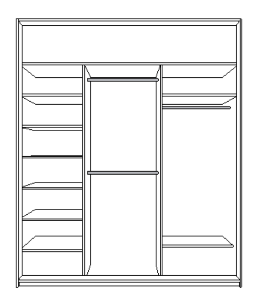 Внутреннего наполнения трех дверного шкафа-купе.