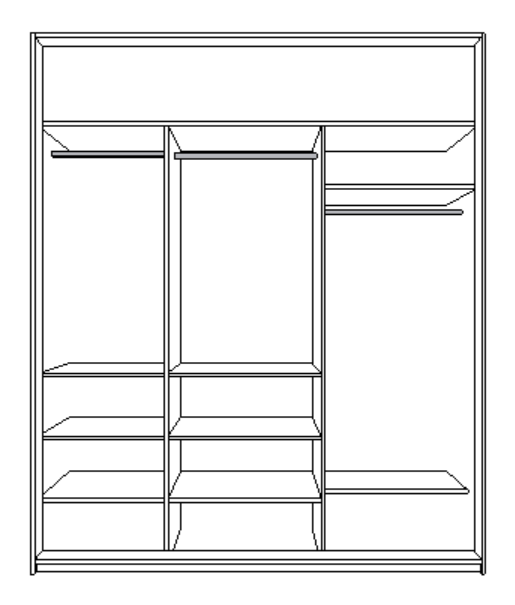 Внутреннего наполнения трех дверного шкафа-купе.
