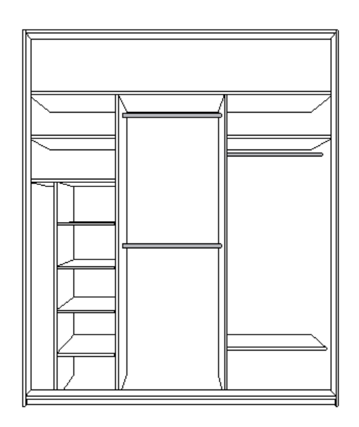 Внутреннего наполнения трех дверного шкафа-купе.