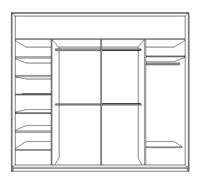 Внутреннего наполнения четырех дверного шкафа-купе.
