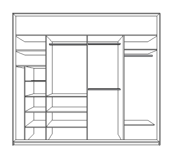 Внутреннего наполнения четырех дверного шкафа-купе.