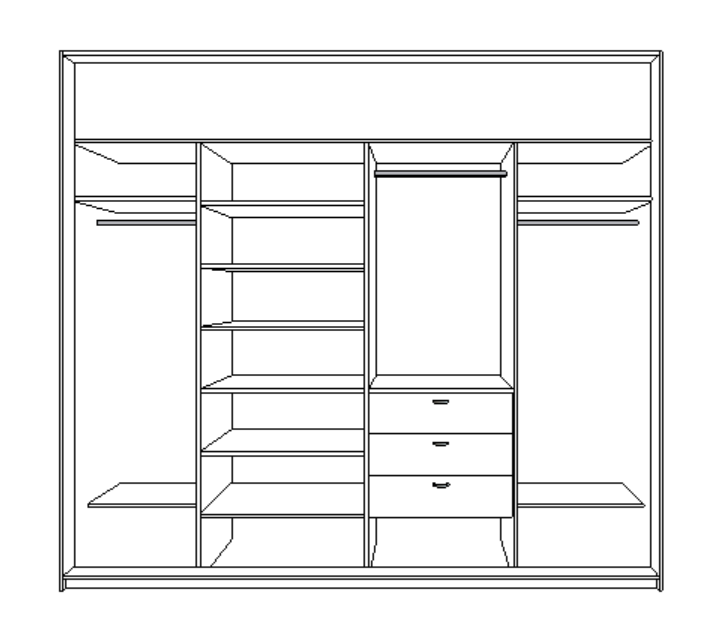 Внутреннего наполнения четырех дверного шкафа-купе.