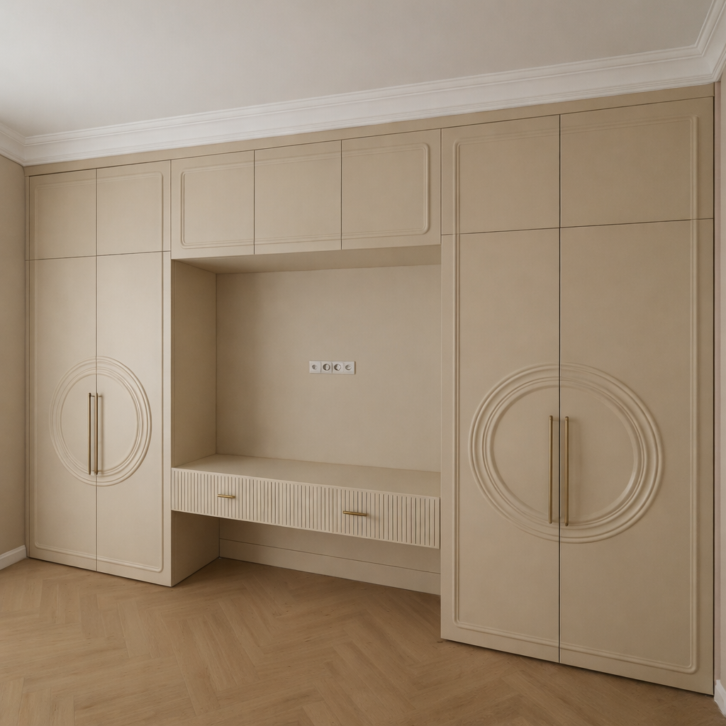 Стенка с нишей под ТВ. МДФ крашеный.