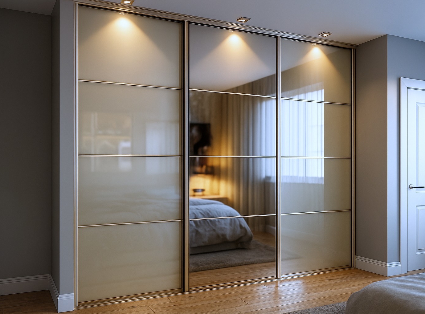 Шкаф-Купе лакобель с зеркалом.