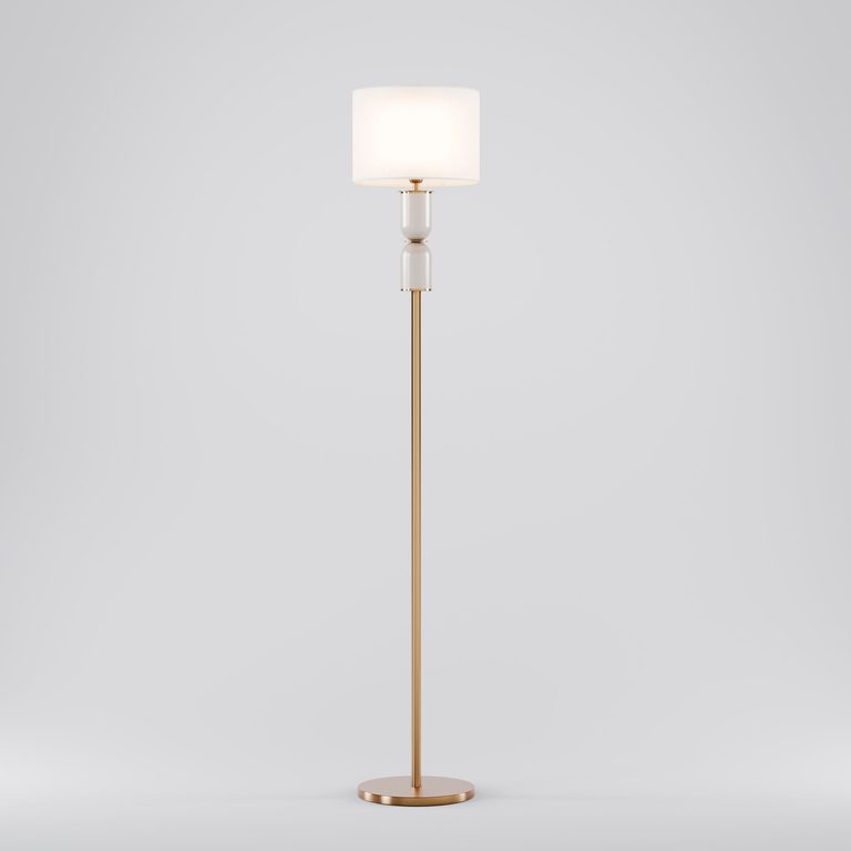 Напольный светильник с тканевым абажуром 01154/1 никель