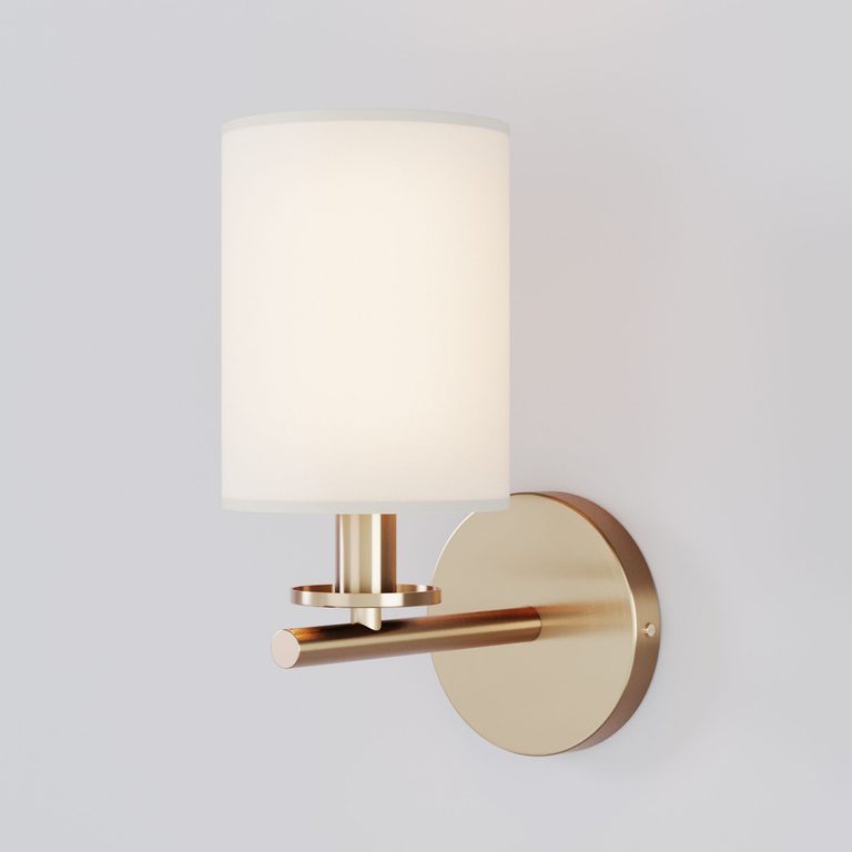 НАСТЕННЫЙ СВЕТИЛЬНИК С ТКАНЕВЫМ АБАЖУРОМ 60146/1 никель