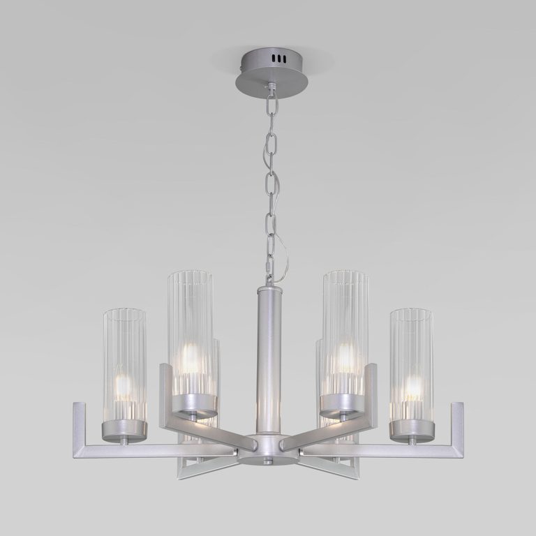Подвесная люстра со стеклянными плафонами 60133/6 серебро