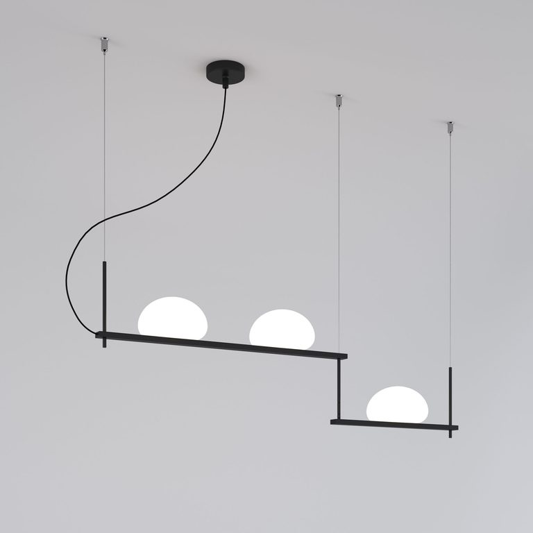 Подвесной светильник со стеклянными плафонами 70145/3 черный