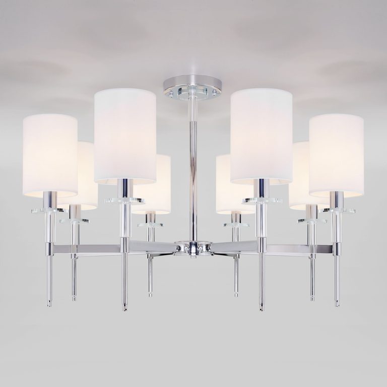 Потолочная люстра с тканевыми абажурами 60132/8 латунь