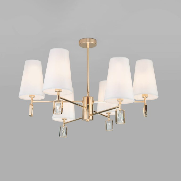 Потолочная люстра с тканевыми абажурами 60137/6 хром