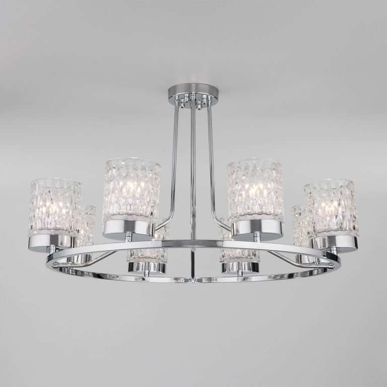 Потолочная люстра со стеклянными плафонами 60127/8 хром