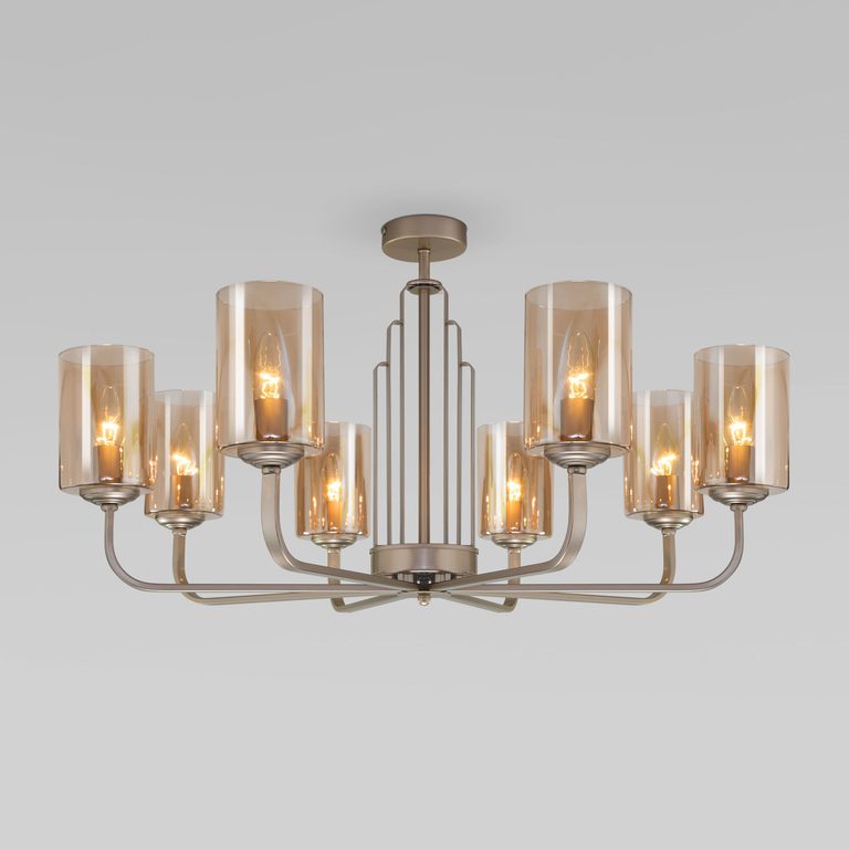 Потолочная люстра со стеклянными плафонами 60138/8 сатин-никель