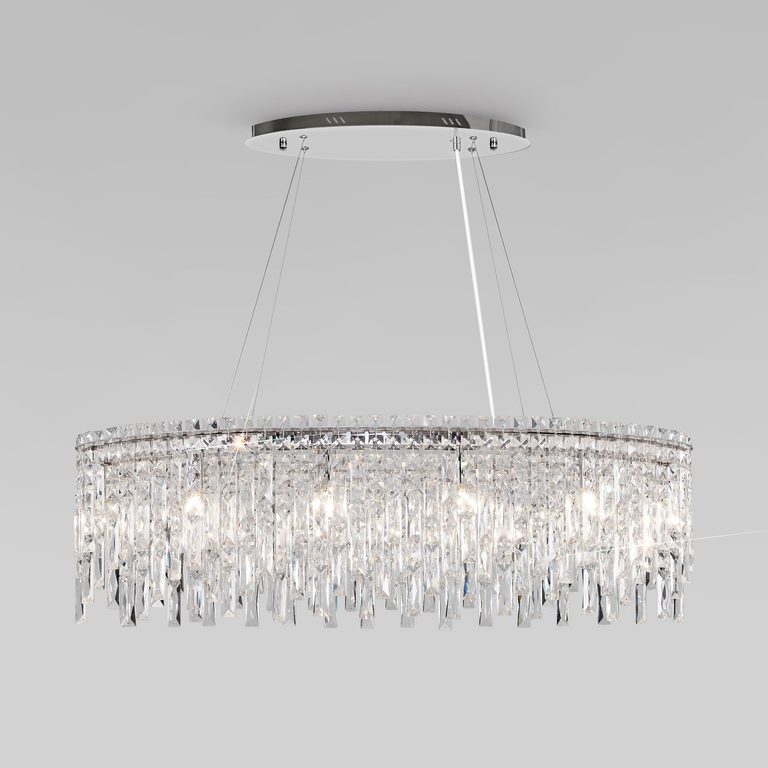 Умная подвесная люстра с хрусталем 60159/10 хром