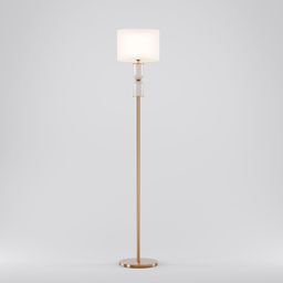 Напольный светильник с тканевым абажуром 01154/1 никель