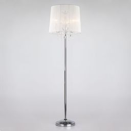 Напольный светильник с тканевым абажуром 2045/3F хром / белый