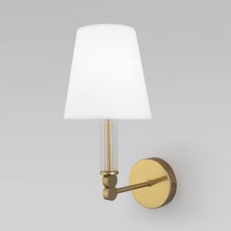 НАСТЕННЫЙ СВЕТИЛЬНИК С ТКАНЕВЫМ АБАЖУРОМ 60145/1 латунь