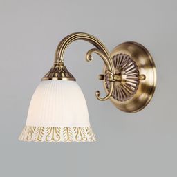 Настенный светильник со стеклянным плафоном 60107/1 белый с золотом