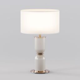 Настольный светильник с тканевым абажуром 01153/1 никель