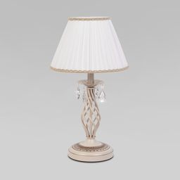 Настольный светильник с тканевым абажуром 10054/1 белый с золотом