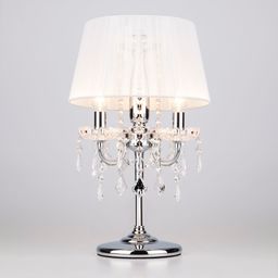 Настольный светильник с тканевым абажуром 2045/3T хром / белый