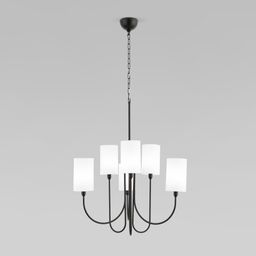 Подвесная люстра с тканевыми абажурами 60164/6 никель