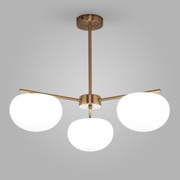 Подвесная люстра со стеклянными плафонами 30190/3 латунь