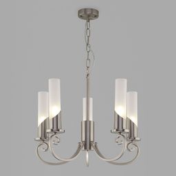 Подвесная люстра со стеклянными плафонами 60117/5 никель