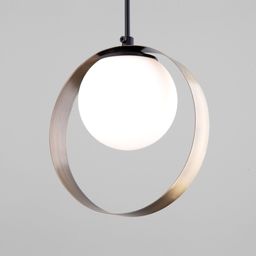 Подвесной светильник со стеклянным плафоном 50205/1 черный / бронза