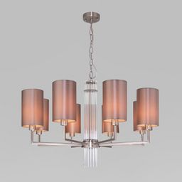 Потолочная люстра с тканевыми абажурами 60134/8 никель