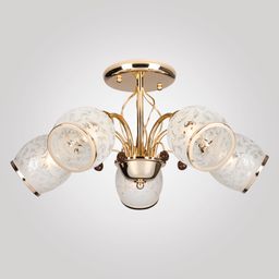 Подвесная люстра с хрусталем 30026/5 античная бронза