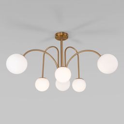 Потолочная люстра со стеклянными плафонами 30177/6 хром