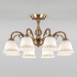 Потолочная люстра со стеклянными плафонами 60107/8 белый с золотом