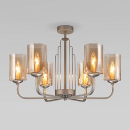 Потолочная люстра со стеклянными плафонами 60138/6 сатин-никель