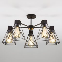 Потолочная люстра в стиле лофт 70107/5 черный/латунь