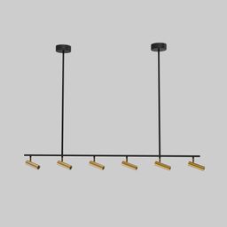 Потолочный светодиодный светильник 20252/6 LED черный/латунь