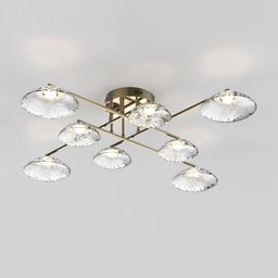 Потолочный светодиодный светильник с прозрачными стеклянными плафонами 50389 LED латунь