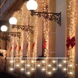 Праздничная гирлянда занавес теплый белый с эффектом мерцания 2*3м IP65 200-101 — фото 1
