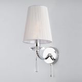 Настенный светильник с тканевым абажуром 60079/1 хром — фото 1