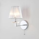 Настенный светильник с тканевым абажуром 60125/1 хром — фото 1