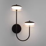 Настенный светодиодный светильник со стеклянными плафонами 50388/2 LED черный — фото 1