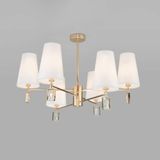 Потолочная люстра с тканевыми абажурами 60137/6 хром — фото 1