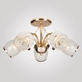 Потолочная люстра со стеклянными плафонами 30026/5 золото — фото 1