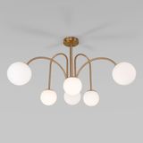 Потолочная люстра со стеклянными плафонами 30177/6 латунь — фото 1