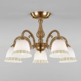 Потолочная люстра со стеклянными плафонами 60107/5 белый с золотом — фото 1