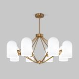 Потолочная люстра со стеклянными плафонами 60157/8 латунь — фото 1